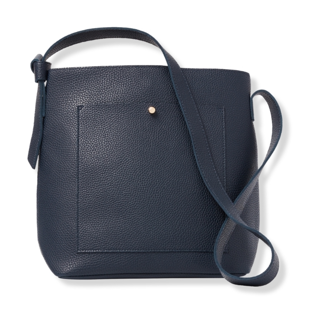Navy, cross body tote, still in plastic
